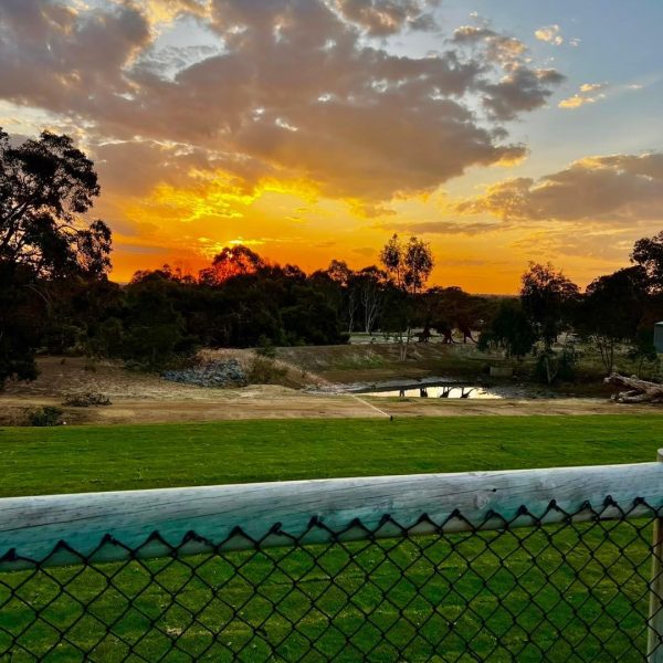 Sunset view over the club grounds