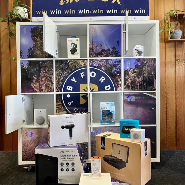 Beat the Box raffle display with prizes