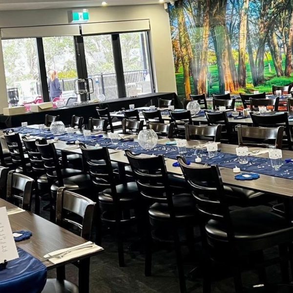 Indoor function room set for an event