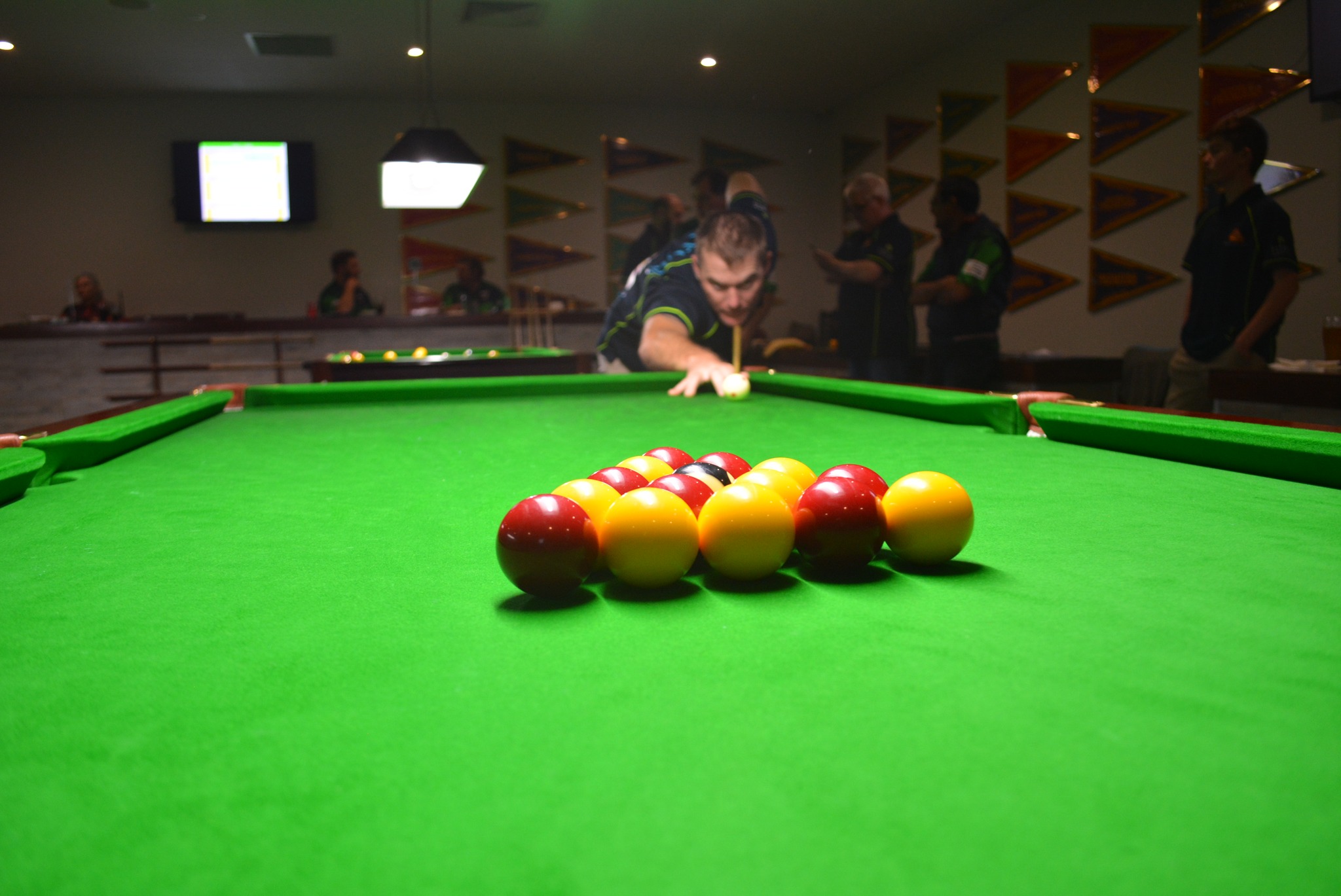 Pool club players at a club event