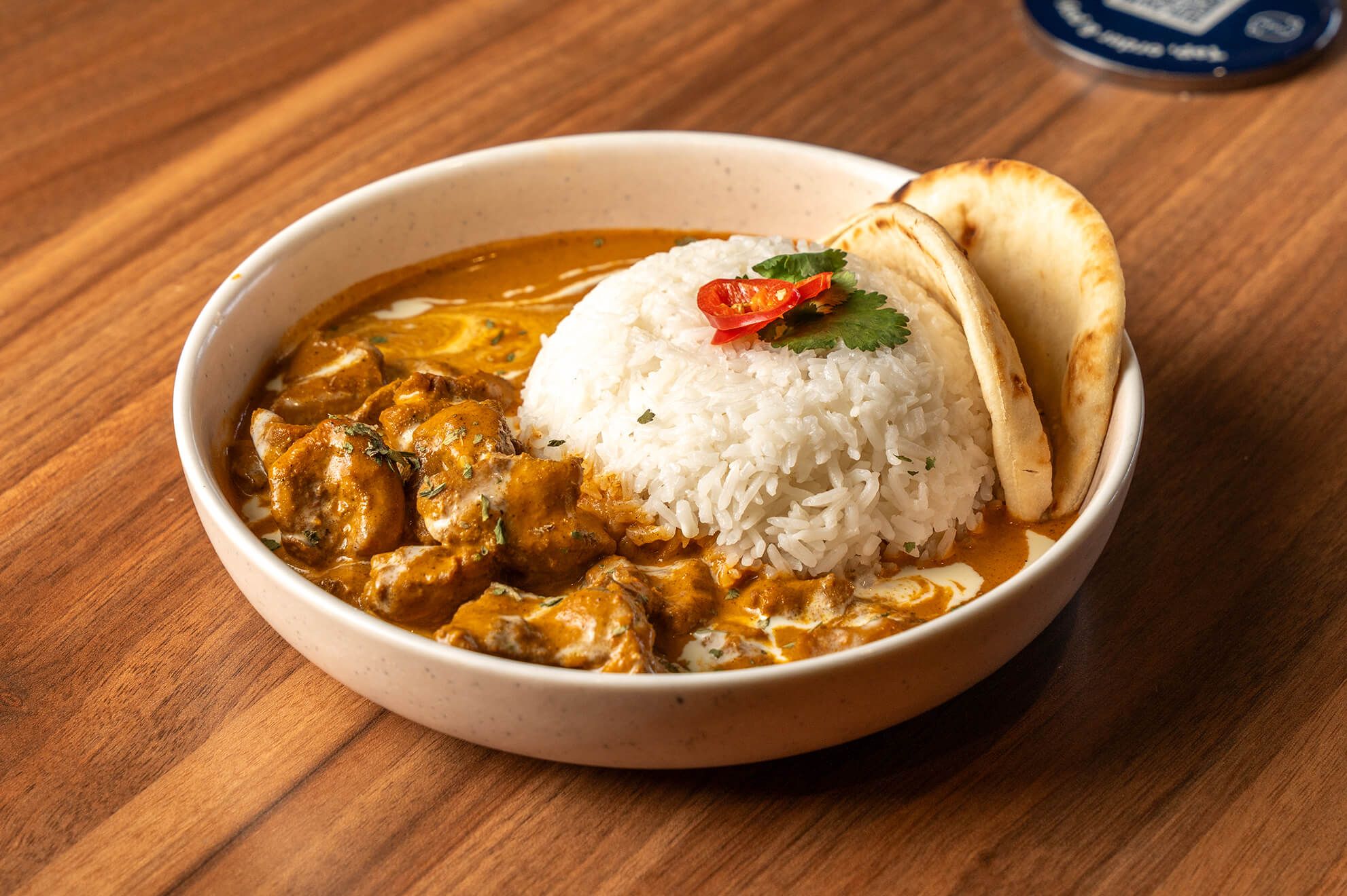 Butter chicken curry on plate